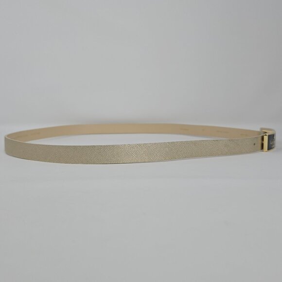 Kate Spade New York Gold Tone Leather Belt Black Logo Buckle XL main image 8